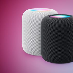 HomePod 2 White and Midnight Feature Purple Blue